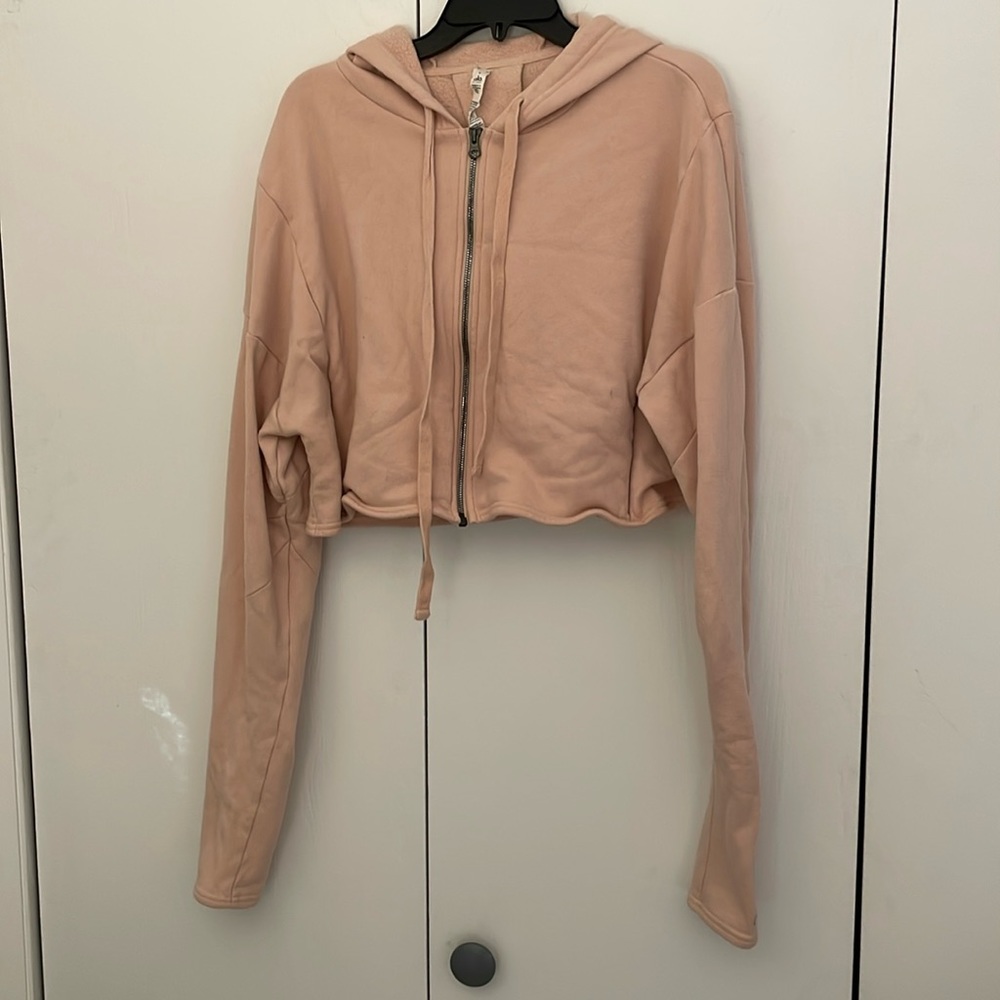alo ballet pink cropped sweatshirt